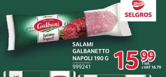Salami Galbanetto Napoli Galbani promocja w Selgros
