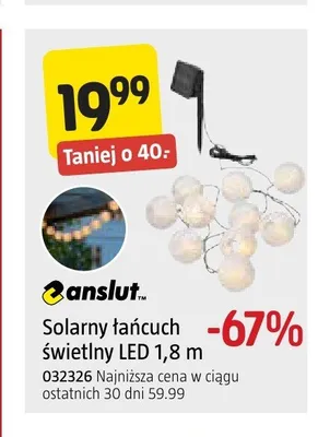 Solarny łańcuch świetlny LED 1,8 m Anslut promocja w Jula