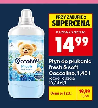 Płyn do płukania Coccolino Fresh & Soft promocja w Biedronka