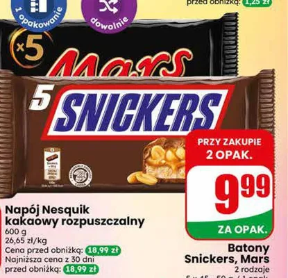 Batony Snickers 5-pak promocja w Dino