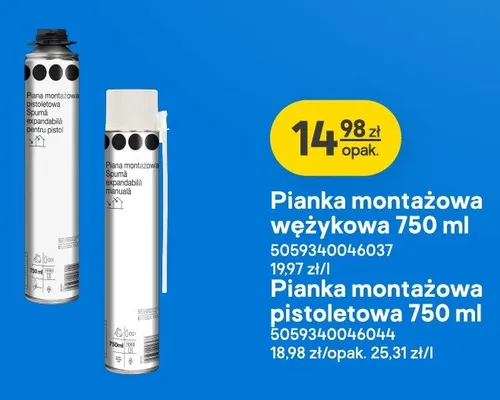 Pianka montażowa wężykowa promocja w Castorama