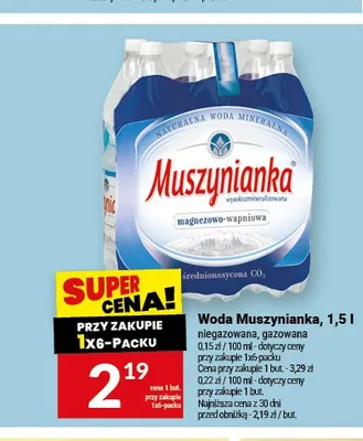 Woda gazowana Muszynianka promocja w Twój Market