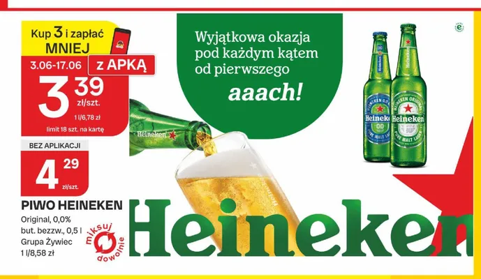 Piwo Heineken promocja w Chorten