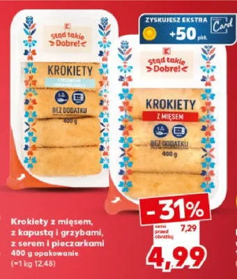 Krokiety z mięsem, z kapustą i grzybami, z serem i pieczarkami promocja w Kaufland