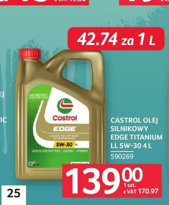 Olej silnikowy Castrol Edge Titanium LL 5W-30 promocja w Selgros