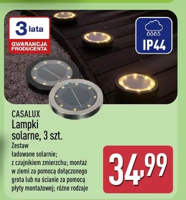 Lampki solarne, 3 szt. promocja w Aldi