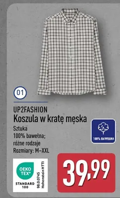 Koszula w kratę męska Up2fashion promocja w Aldi