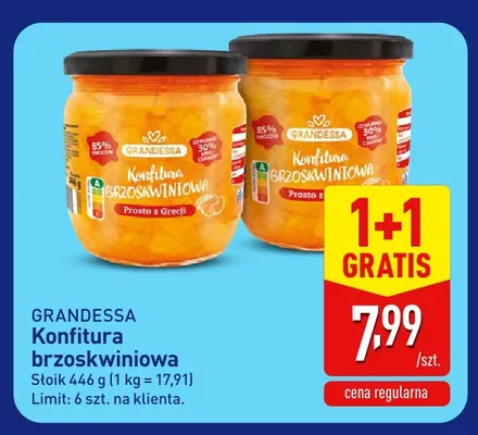 Konfitura brzoskwiniowa Grandessa promocja w Aldi