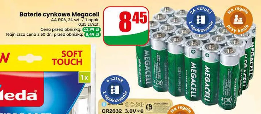 Baterie cynkowe Megacell AA R06 promocja w Dino