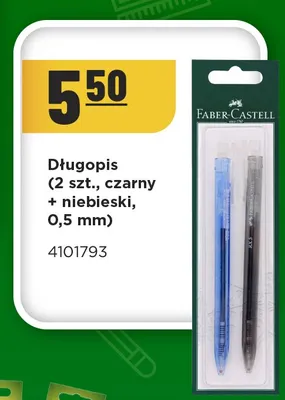 Długopis czarny i niebieski 0,5 mm Faber-Castell 2-pak promocja w MR. DIY
