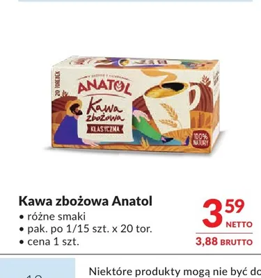 Kawa zbożowa Anatol promocja w Makro