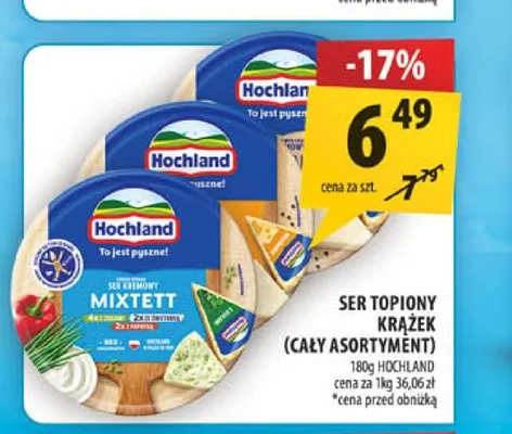 Ser topiony krążek Hochland promocja w Arhelan