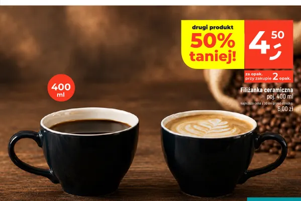 Filiżanka ceramiczna 400 ml promocja w Dealz