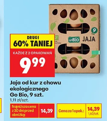 Jaja od kur z chowu ekologicznego Go Bio promocja w Biedronka