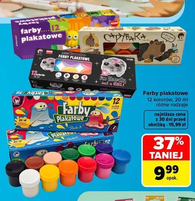 Farby plakatowe Wikam 12 kolorów promocja w Carrefour Market