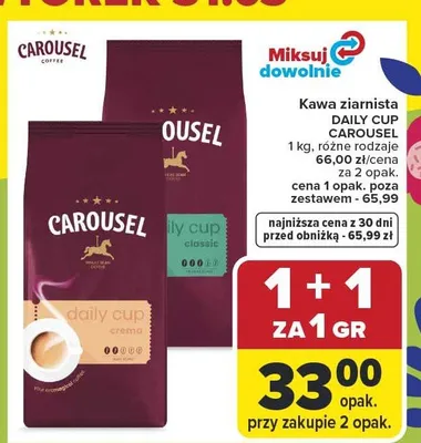 Kawa ziarnista Daily Cup promocja w Carrefour Market