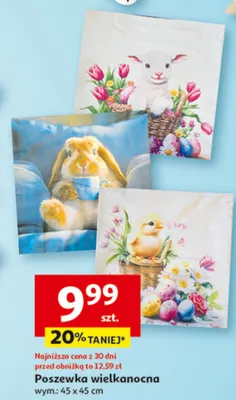 Poszewka wielkanocna wym.: 45 x 45 cm promocja w Auchan