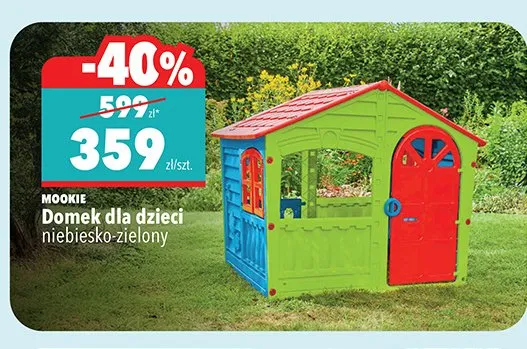 Domek dla dzieci MOOKIE niebiesko-zielony promocja w Biedronka