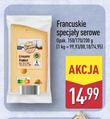 Francuskie specjały serowe Pays Gourmand promocja w Aldi