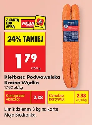 Kiełbasa podwawelska kraina wędlin promocja w Biedronka