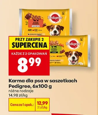Karma dla psa w saszetkach Pedigree promocja w Biedronka