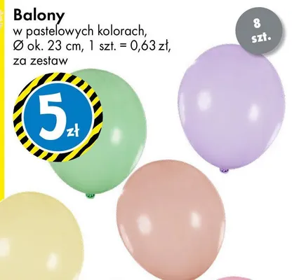 Balony w pastelowych kolorach promocja w Tedi