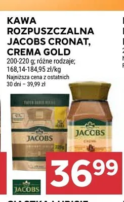 Kawa rozpuszczalna Jacobs Crema Gold promocja w Stokrotka