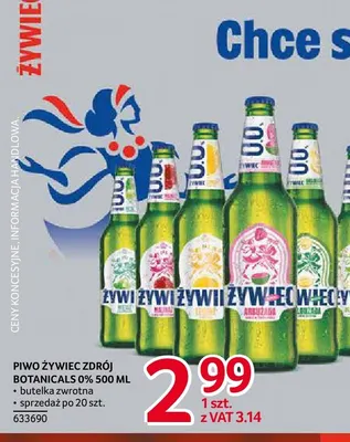 Piwo bezalkoholowe Żywiec Zdrój Botanicals promocja w Selgros