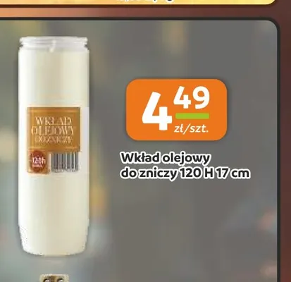 Wkład olejowy do zniczy 120h 17 cm promocja w Społem Częstochowa