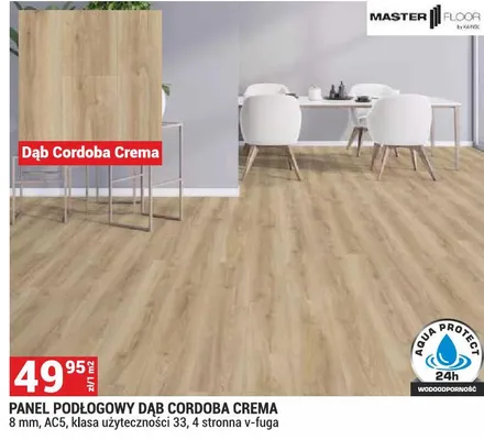 Panel podłogowy Dąb Cordoba Crema Master Floor by Kapol 8mm AC5 klasa użyteczności 33 4-stronna v-fuga promocja w Merkury Market
