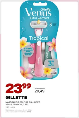 Maszynki do golenia dla kobiet Gillette Venus Tropical 3-pak promocja w Drogerie Natura