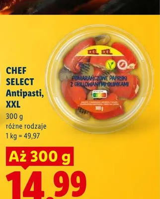 Antipasti Chef Select pomarańczowe papryki z grillowanymi oliwkami XXL promocja w Lidl
