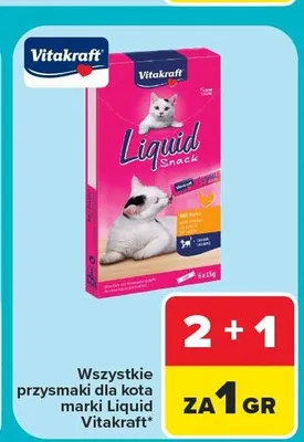 Przysmaki dla kota Vitakraft Liquid Snack promocja w Carrefour