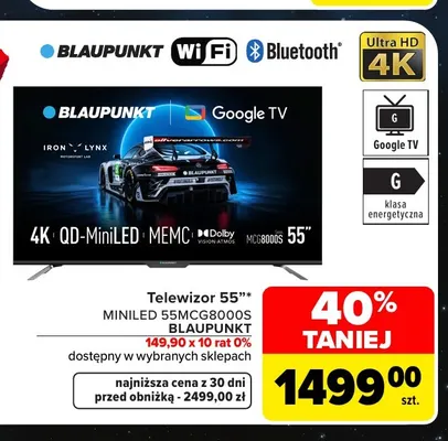 Telewizor 55" Miniled 55MCG8000S Blaupunkt promocja w Carrefour