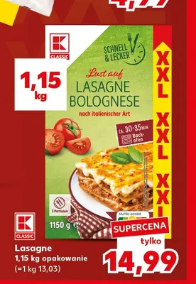 Lasagne K-Classic promocja w Kaufland