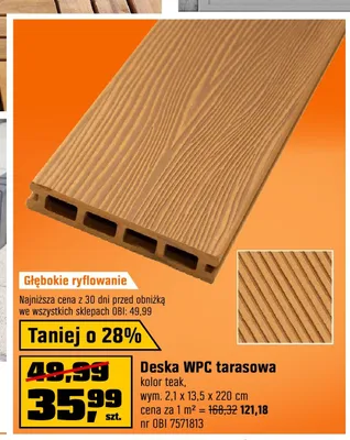 Deska WPC tarasowa teak promocja w OBI