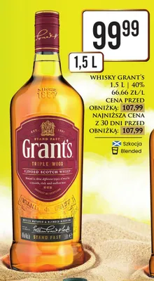 Whisky Grant's Triple Wood promocja w Dino