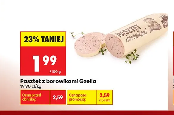 Pasztet z borowikami Gzella promocja w Biedronka