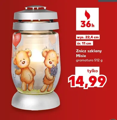 Znicz szklany Misie promocja w Kaufland