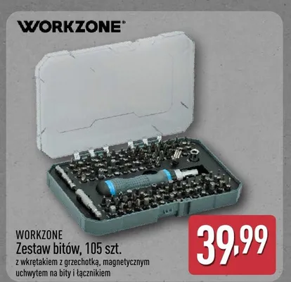 Zestaw bitów 105 szt. Workzone promocja w Aldi