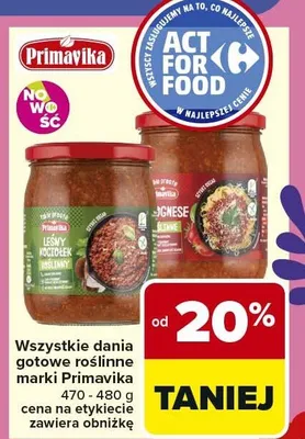 Wszystkie dania gotowe roślinne marki Primavika promocja w Carrefour