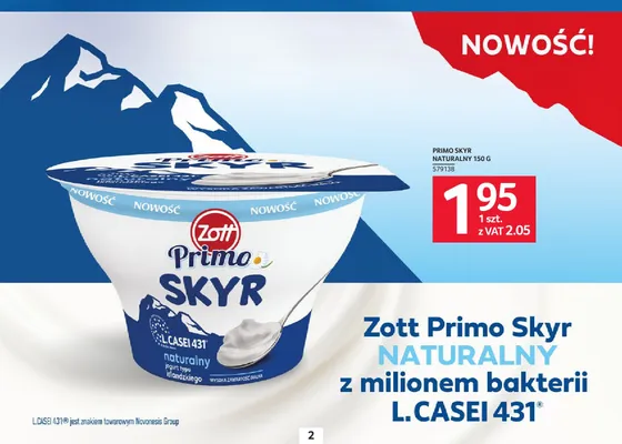 Jogurt Primo Skyr naturalny promocja w Selgros