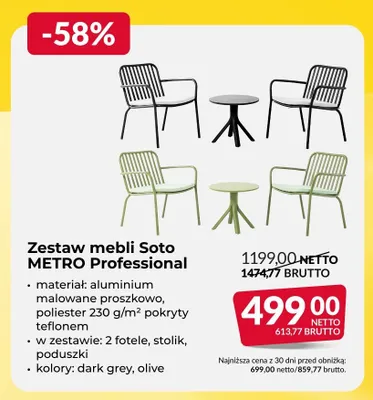Zestaw mebli Soto METRO Professional promocja w Makro
