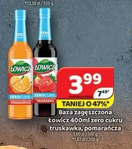 Baza zagęszczona Łowicz zero cukru truskawka promocja w Delfin