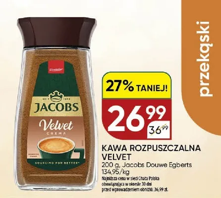 Kawa rozpuszczalna Velvet Jacobs promocja w Chata Polska