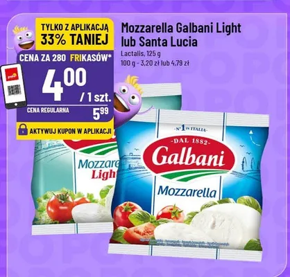 Mozzarella Galbani Light lub Santa Lucia promocja w POLOmarket