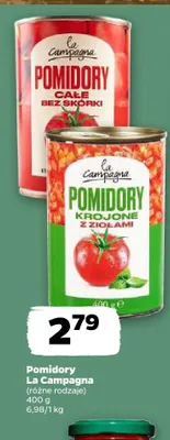 Pomidory całe bez skórki La Campagna promocja w Netto