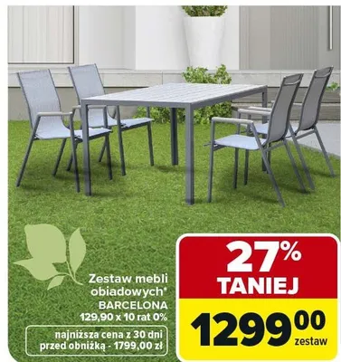 Zestaw mebli obiadowych Barcelona promocja w Carrefour