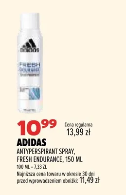 Antyperspirant spray Fresh Endurance Adidas promocja w Drogerie Natura