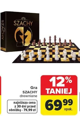 Gra SZACHY drewniane promocja w Carrefour